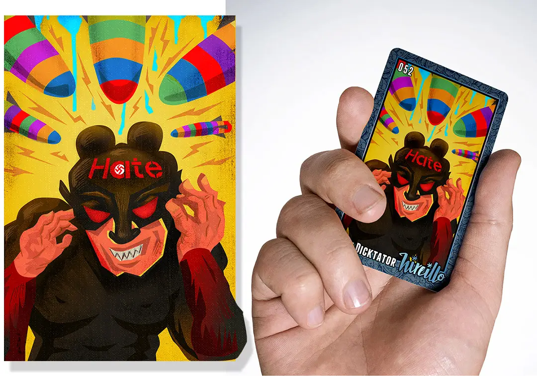 Evil VS Trading Card - Hire An Illustrator Image