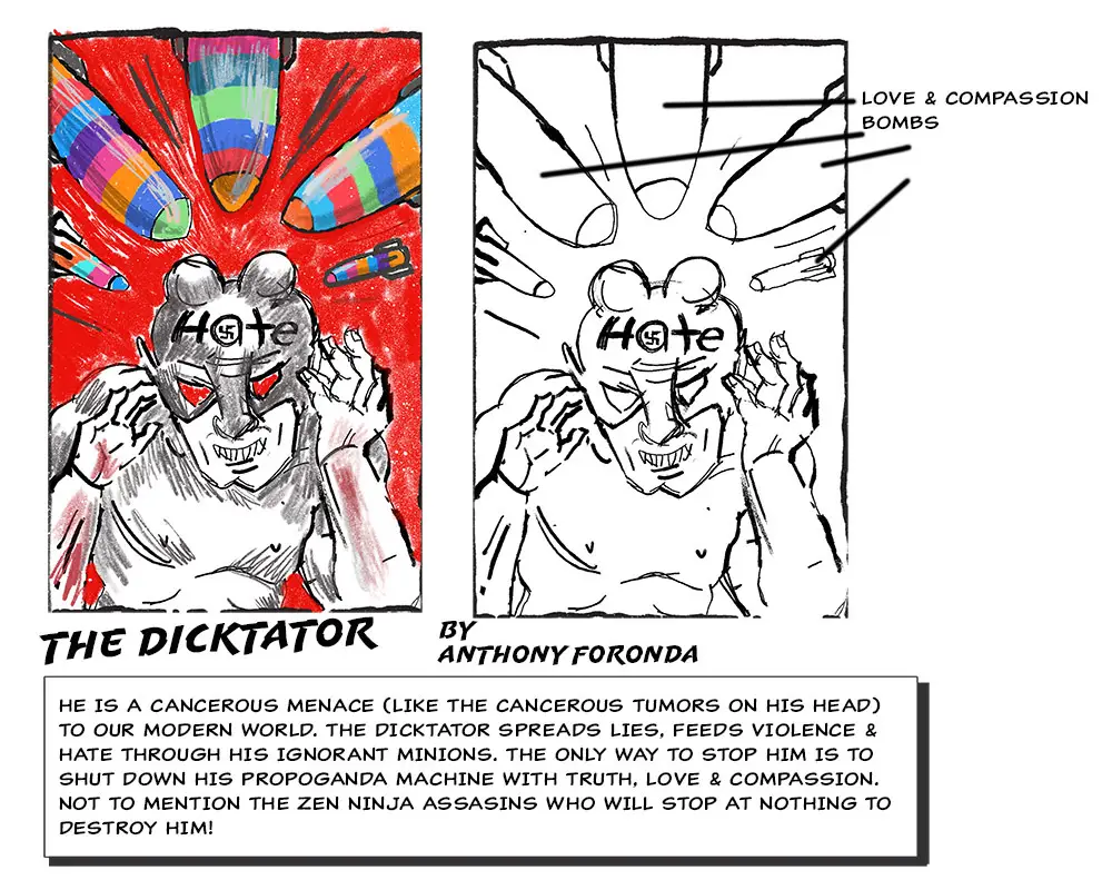 Concept Sketches for Evil VS trading Card Image