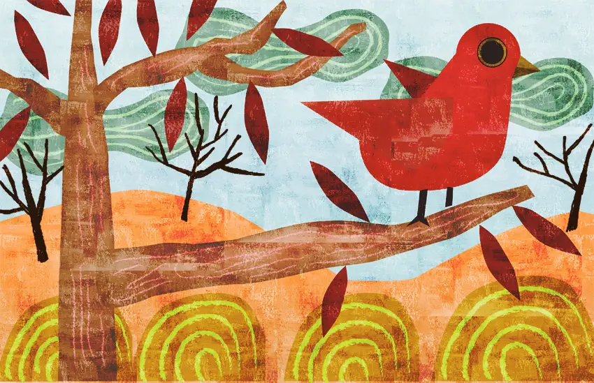 Red Bird, Unpublished, Digital / Mixed Media