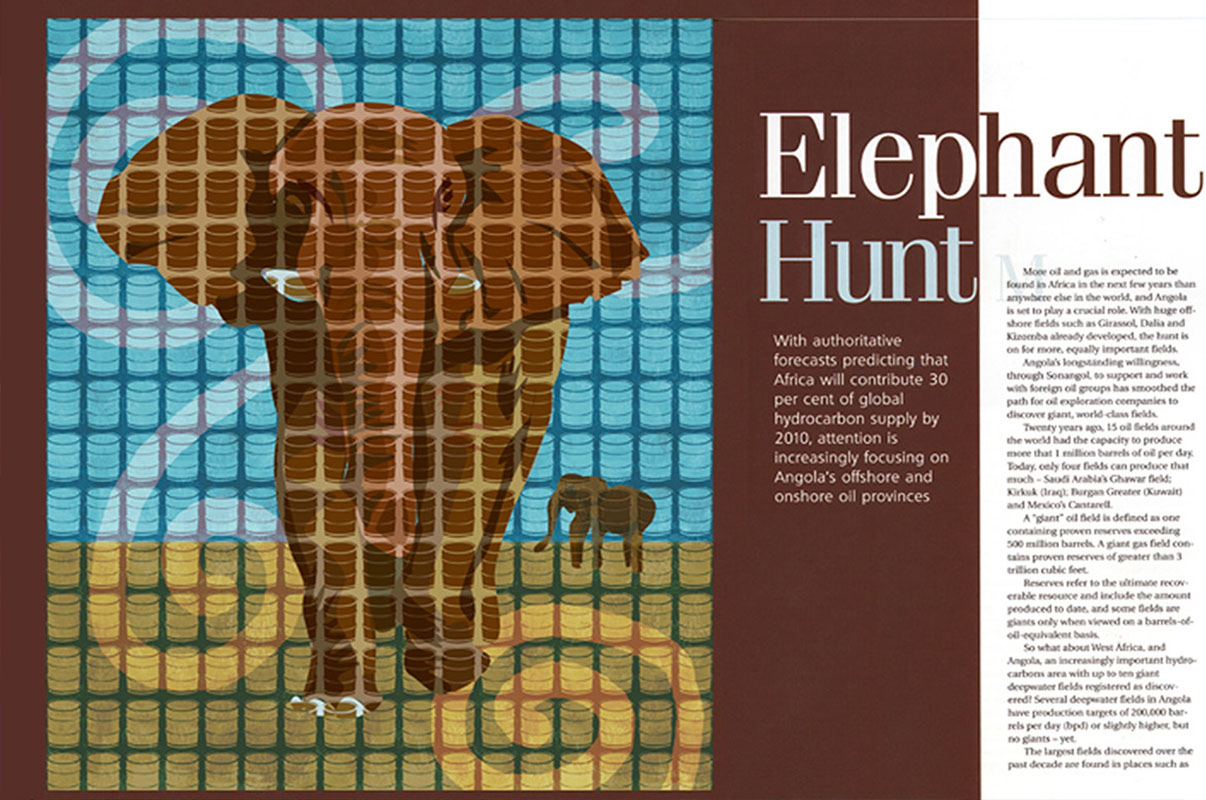 Elephant Hunt Illustration Slide Image